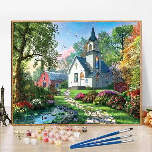 Church - Paint by Numbers -50x40cm