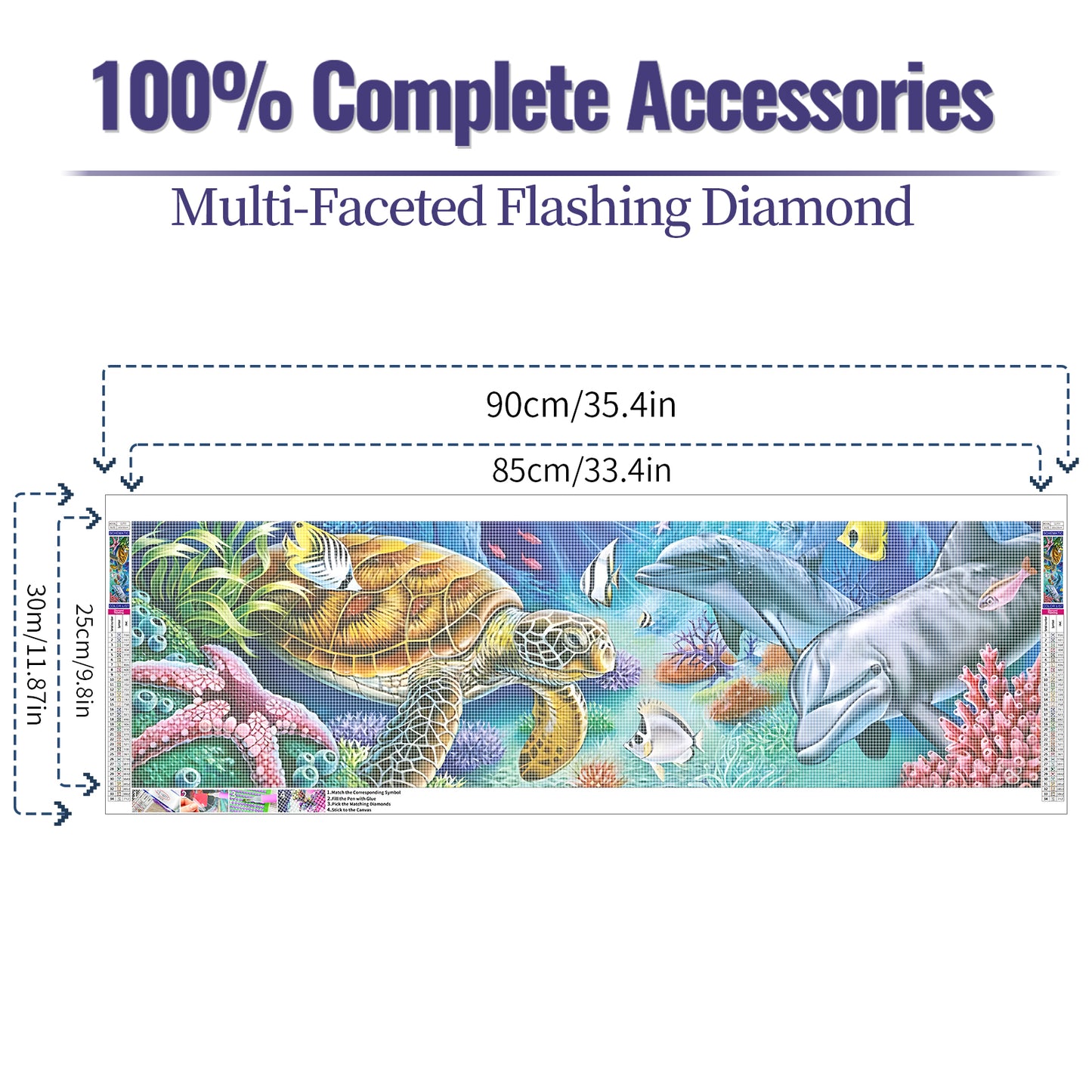 Ocean- Full Round Diamond Painting Kits - 90x30cm