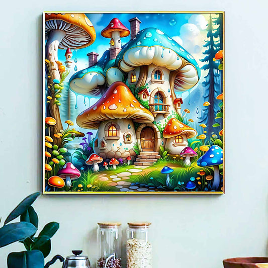 Mushroom House- Painting by Numbers -40x40cm