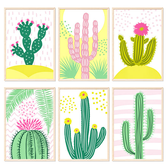 Cactus - Painting with Numbers -20x30cm-6pcs/set