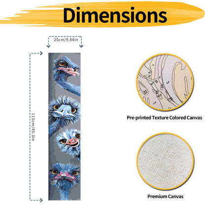 Ostrich - Painting with Numbers -25x115cm