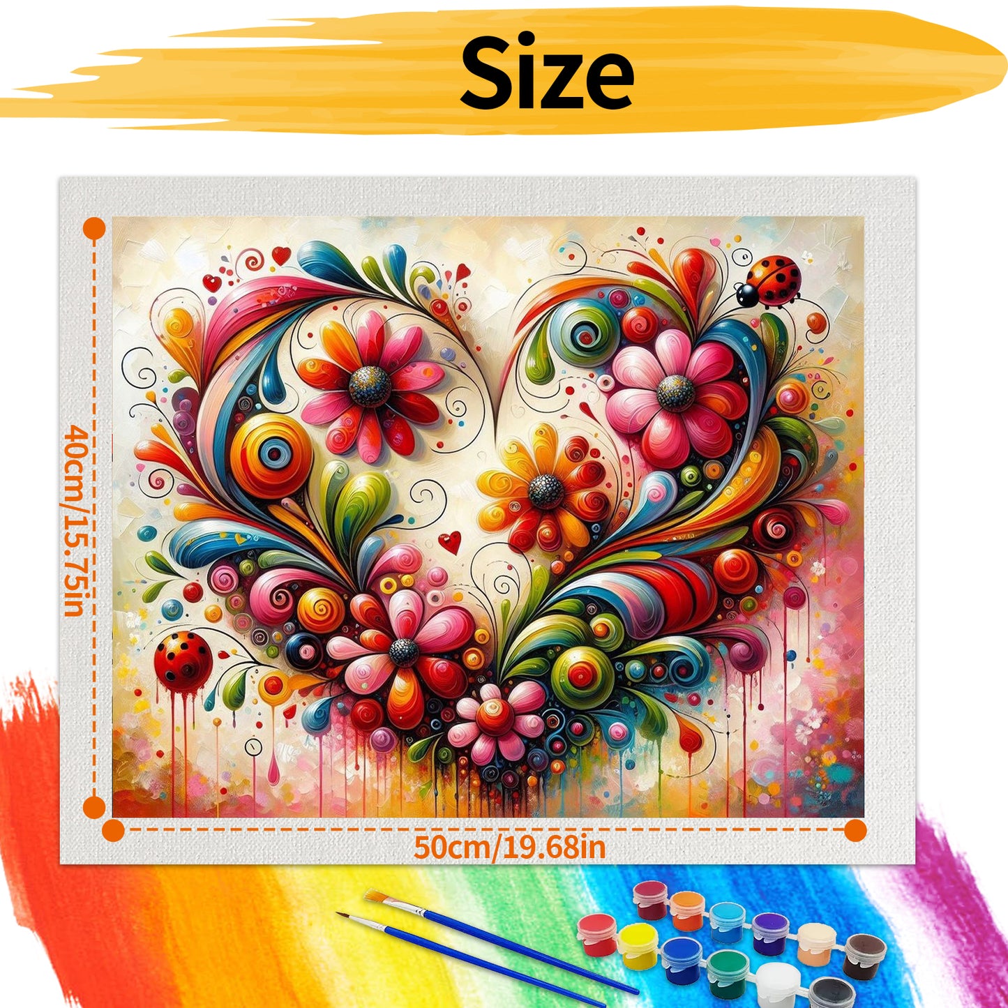 Heart- Paint by Numbers -50x40cm
