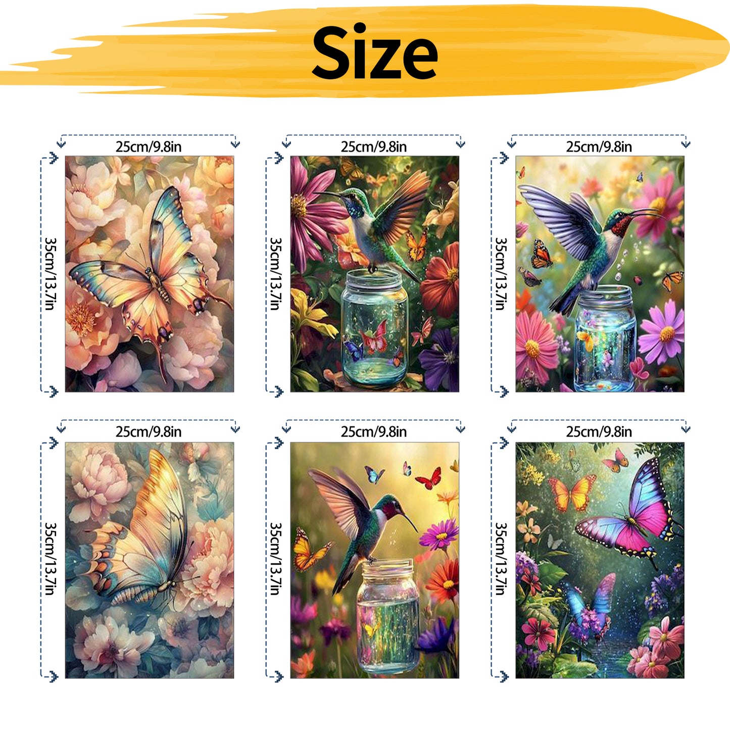 Butterfly - Paint by Numbers -25x35cm/6pcs