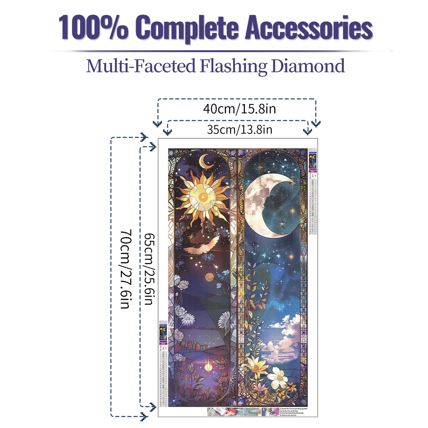 Sun and moon- Full Round Diamond Painting - 40x70cm