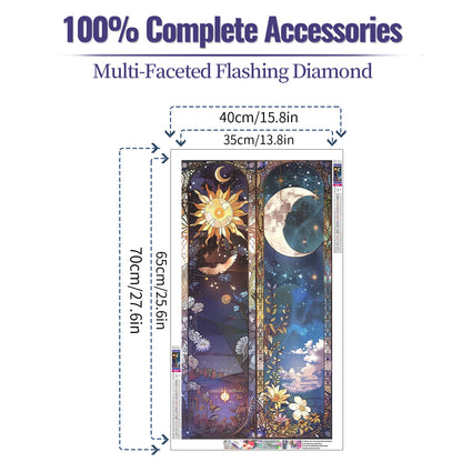Sun and moon- Full Round Diamond Painting - 40x70cm