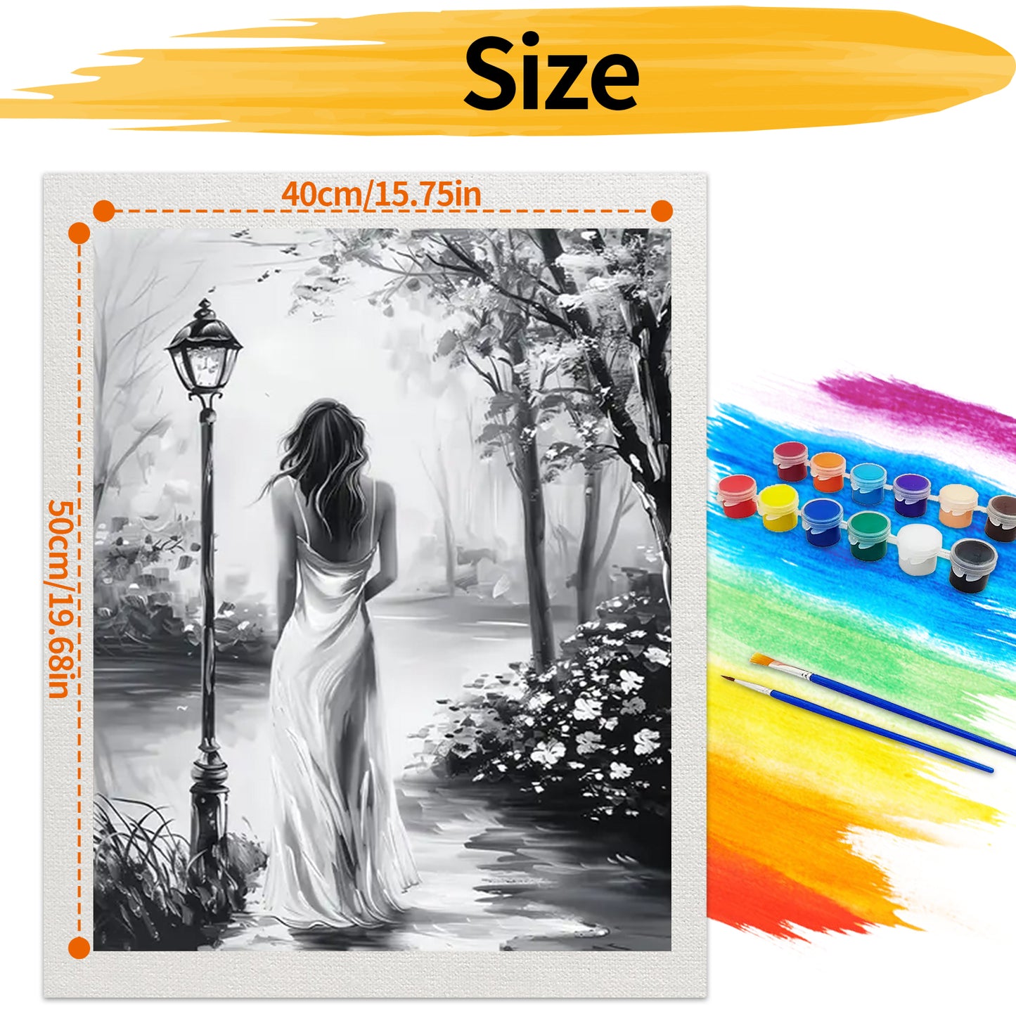 Woman's back- Paint by Numbers -40x50cm