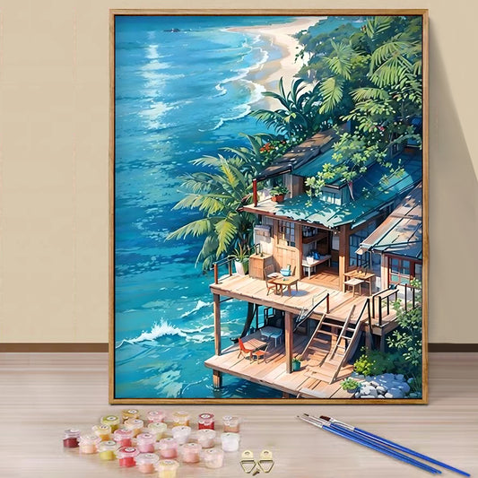 Seaside House - Paint by Numbers -40x50cm