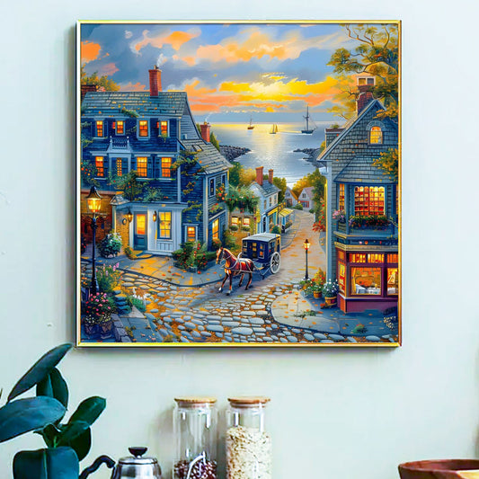 Town- Painting by Numbers -40x40cm