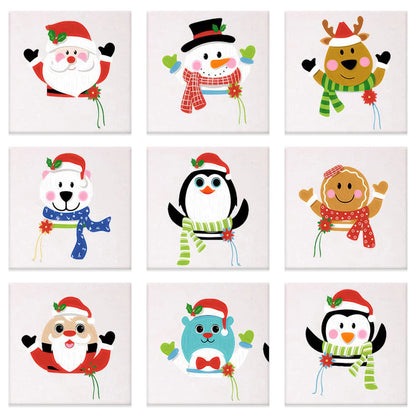 Christmas Snowman - Painting with Numbers -20x20cm/9pcs