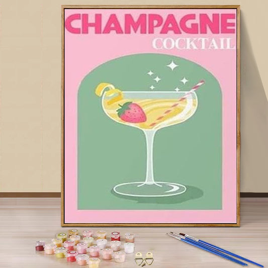 Champagne - Paint by Numbers -20x30cm