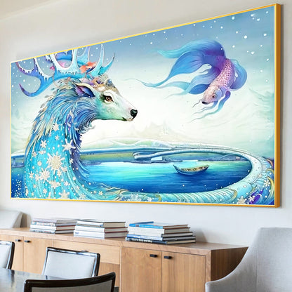 Deer Animal - Full Round Diamond Painting - 70x40cm