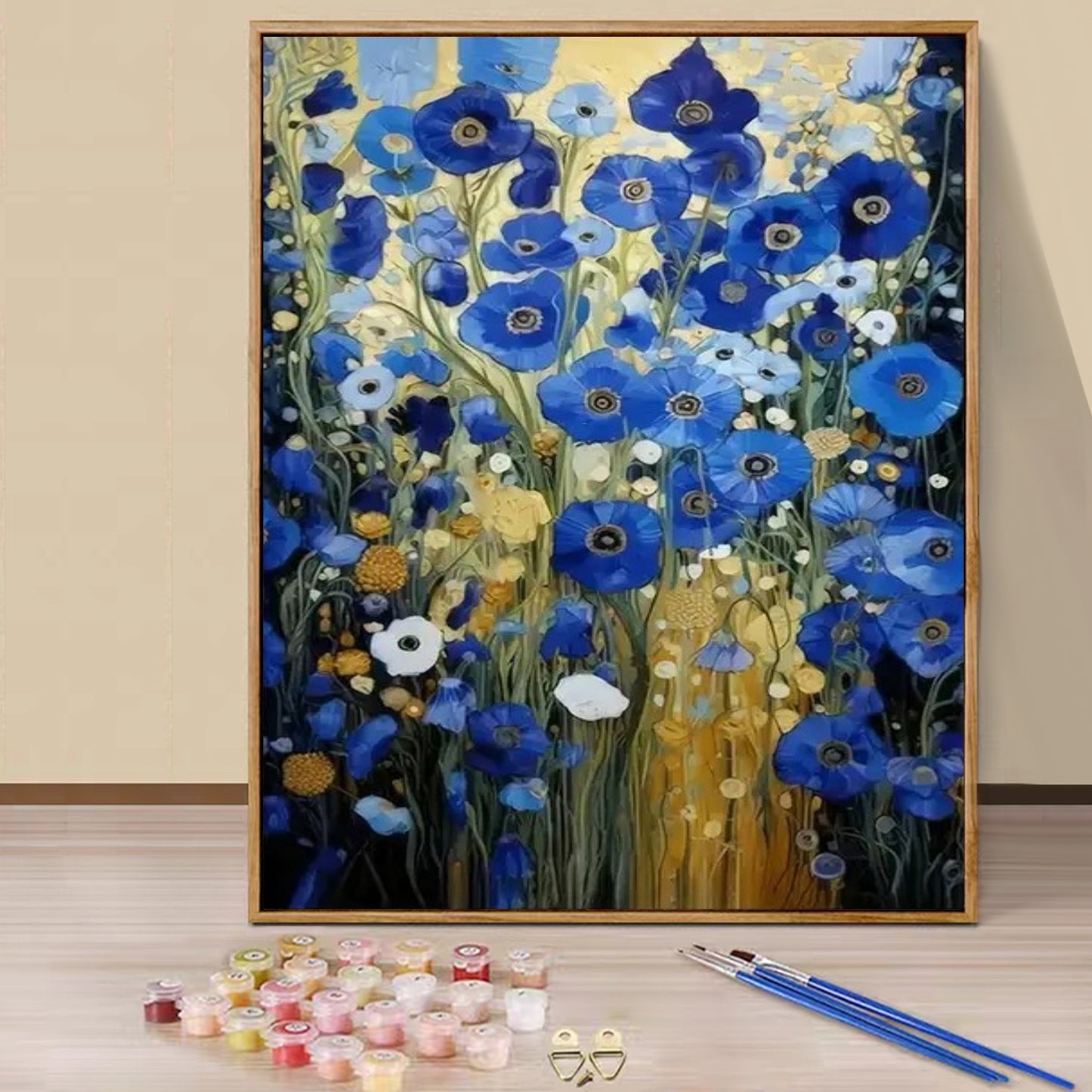 Small blue flowers  - Paint by Numbers -40x50cm