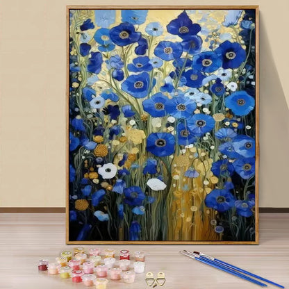 Small blue flowers  - Paint by Numbers -40x50cm