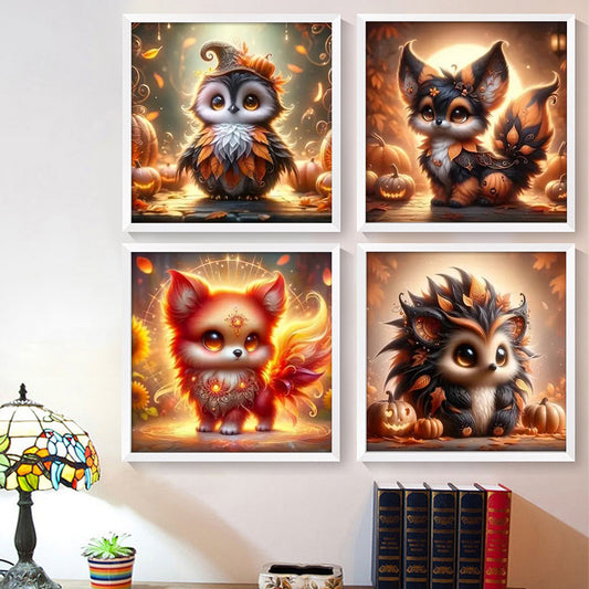 Animal- Painting by Numbers -20x20cm-4pcs/set