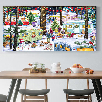 Christmas Happy Camper - Painting with Numbers -90x40cm