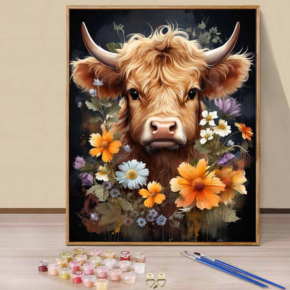 Cow Flower - Paint by Numbers -40x50cm