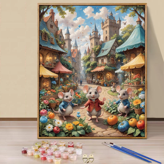 Little Mouse Village- Paint by Numbers -40x50cm