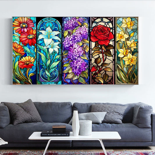 Flower- Full Round Diamond Painting - 70x40cm