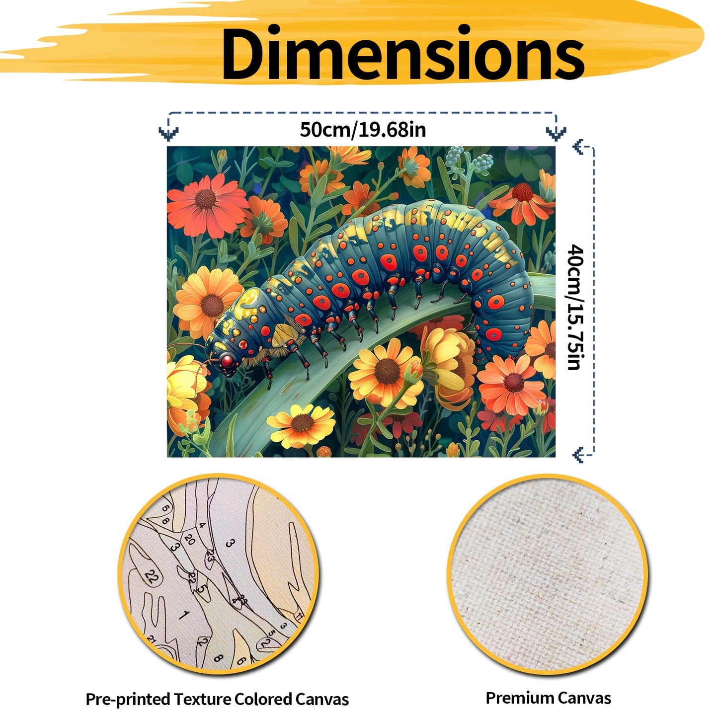 Caterpillar  - Paint by Numbers -40x50cm