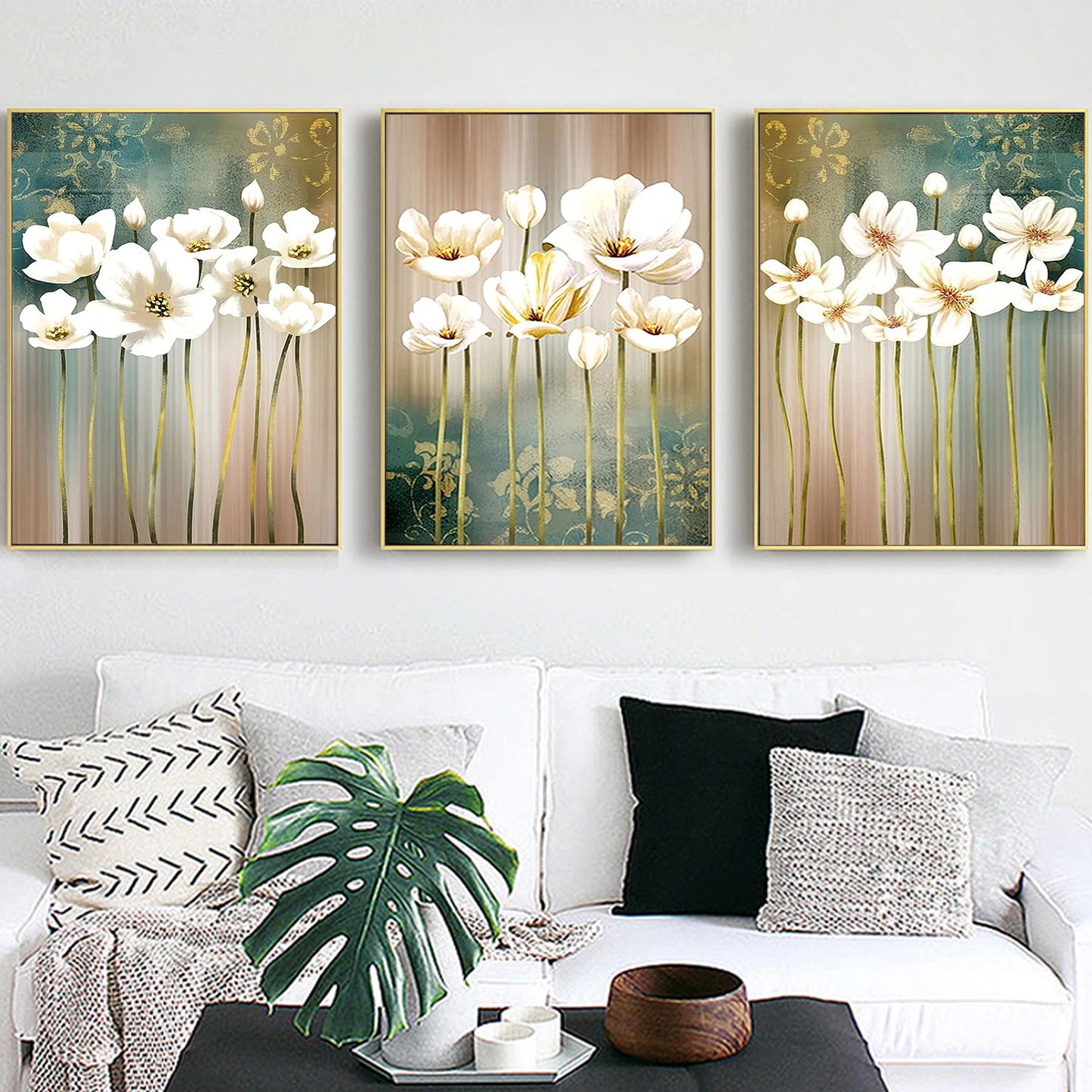 Louts Flower - Painting with Numbers -30x40cm-3pcs/set