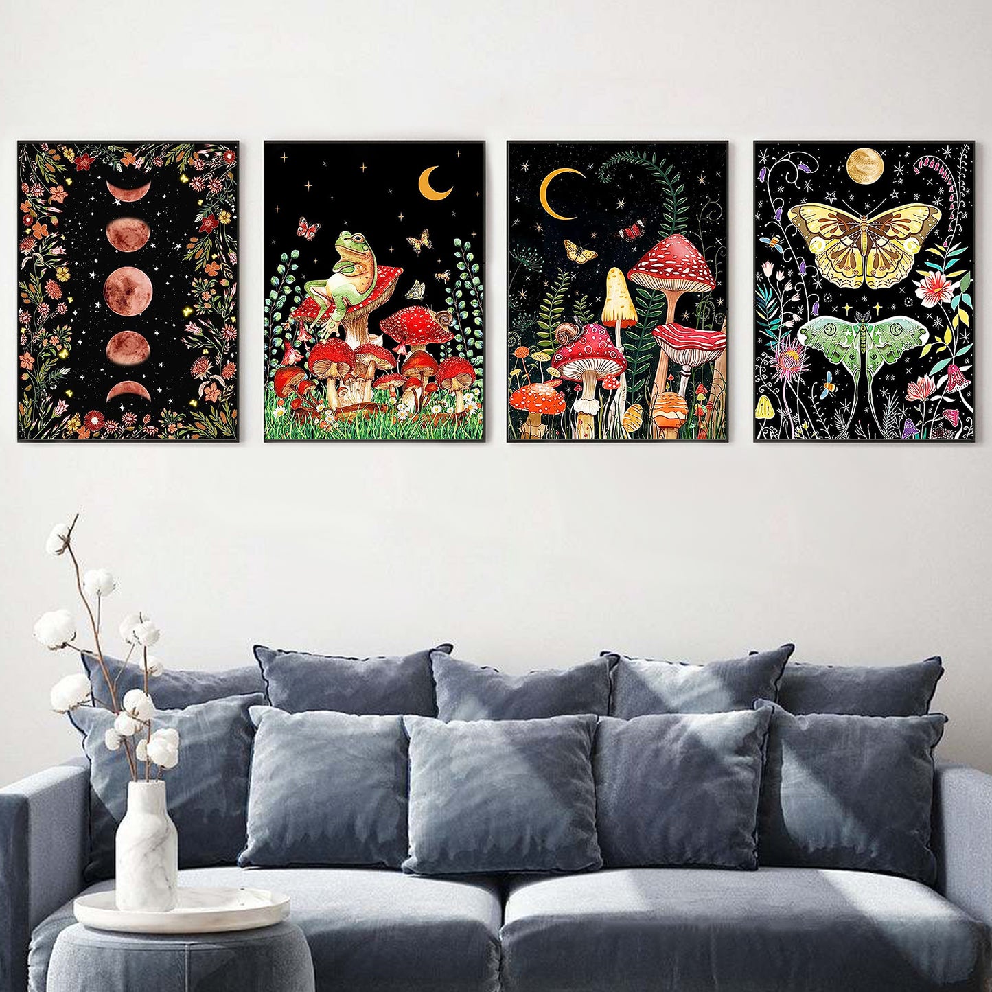 Mushroom - Painting with Numbers -30x40cm -4 pack