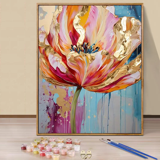 Multi-coloured flower- Paint by Numbers -40x50cm