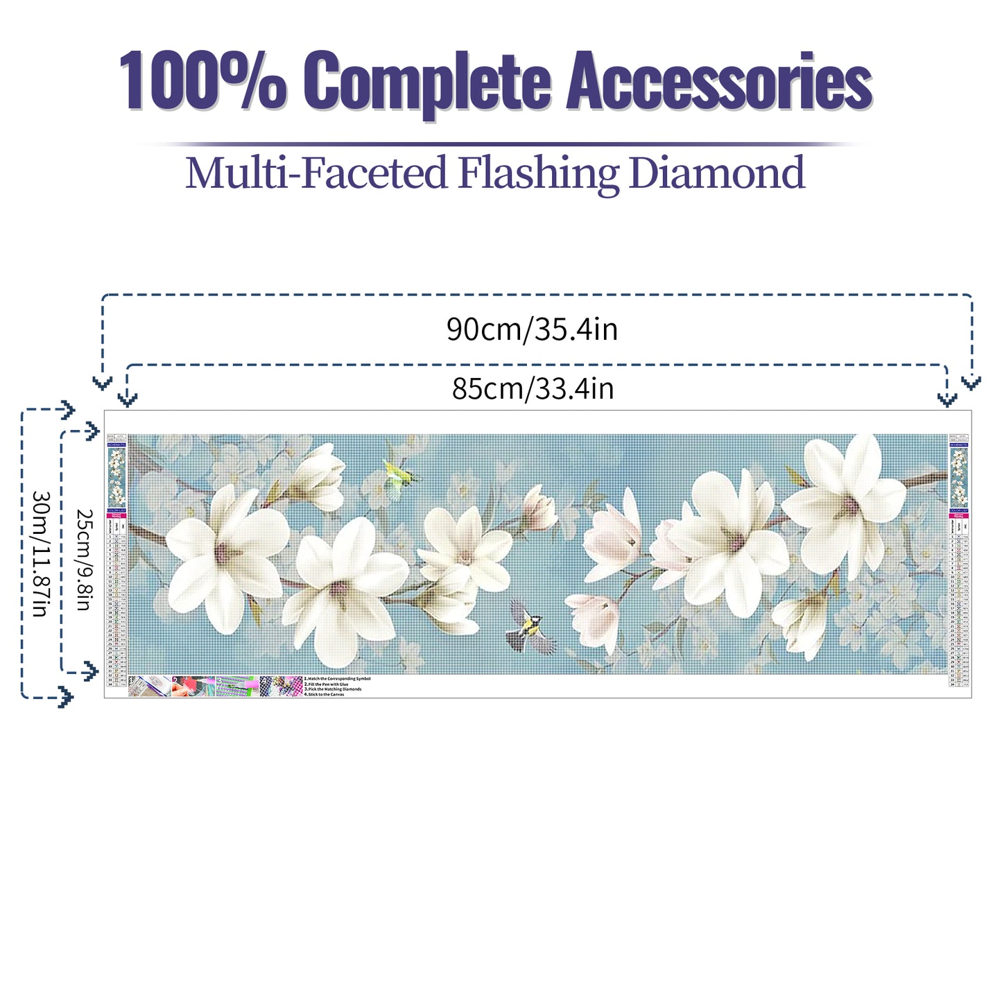 Plumeria- Full Round Diamond Painting - 90x30cm