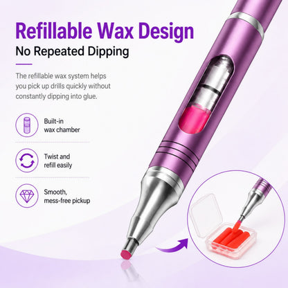 Diamond Painting Pen Kit with Refillable Wax