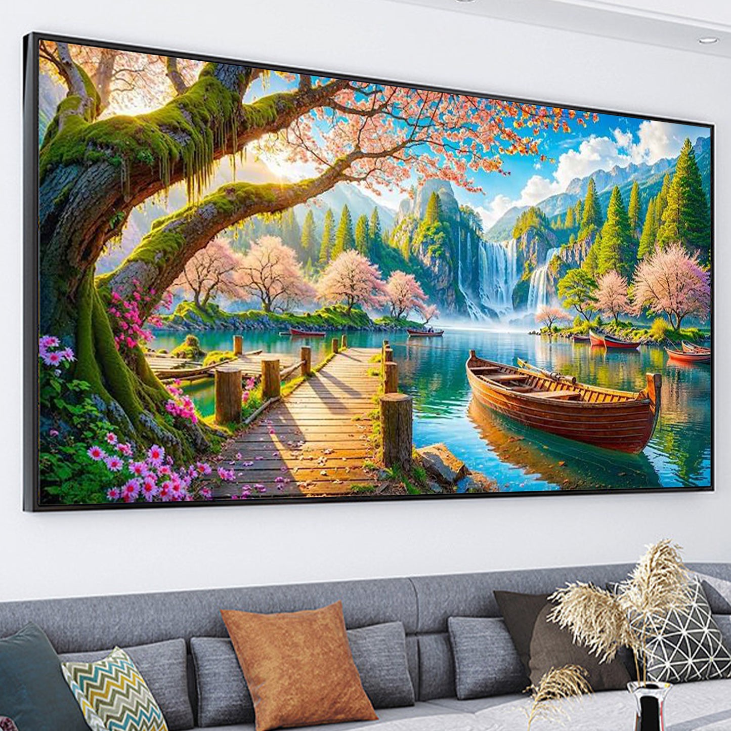 Peach forest - Full Round Diamond Painting - 70x40cm
