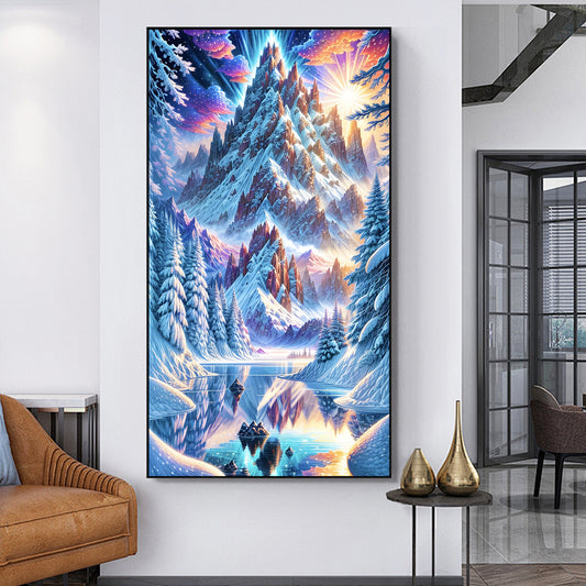 Winter Mountain - Full Round Diamond Painting - 70x40cm