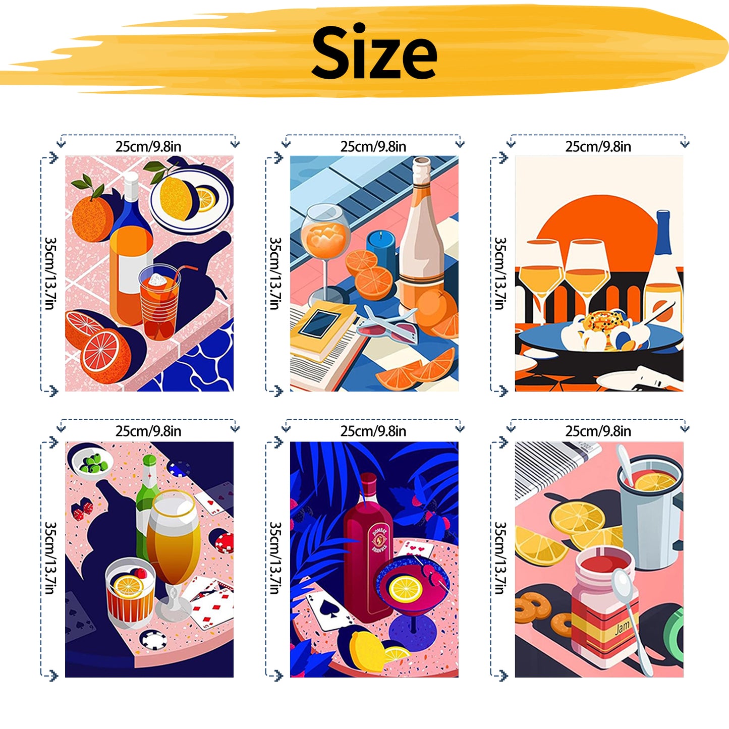 Drink - Paint by Numbers -25x35cm/6pcs