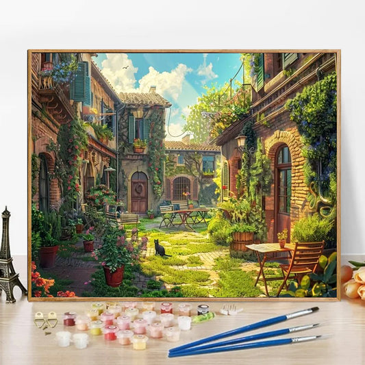 Green Castle  - Paint by Numbers -40x50cm