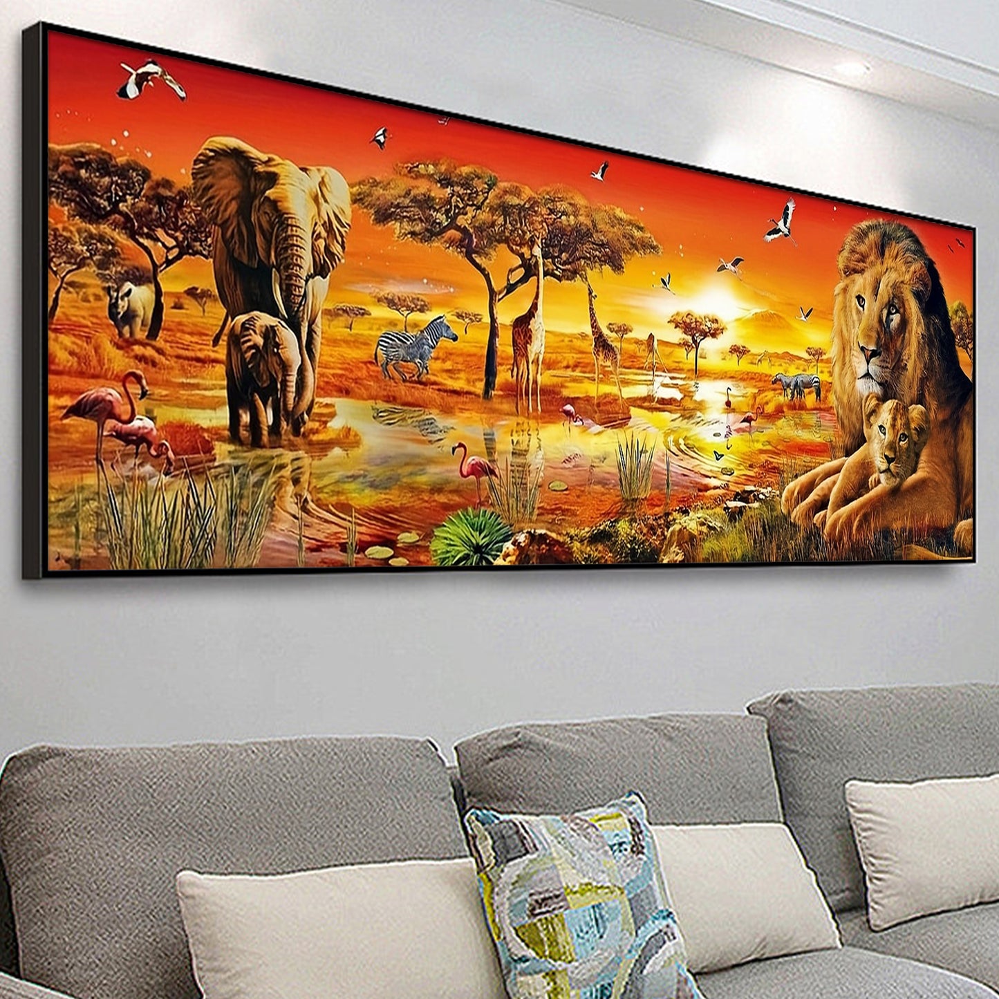 Animal World- Full Round Diamond Painting - 90x30cm