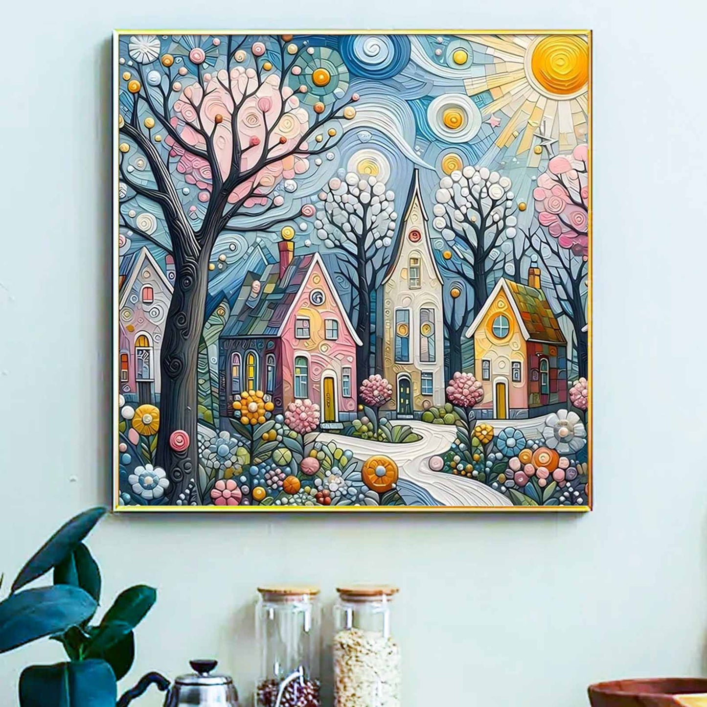 Town - Painting by Numbers -40x40cm