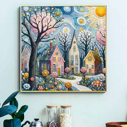 Town - Painting by Numbers -40x40cm