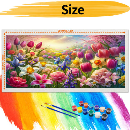 Flower cluster - Paint by Numbers -90x40cm