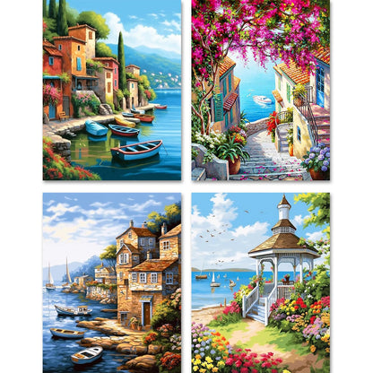Seaside - Painting with Numbers -40x50cm -4pack