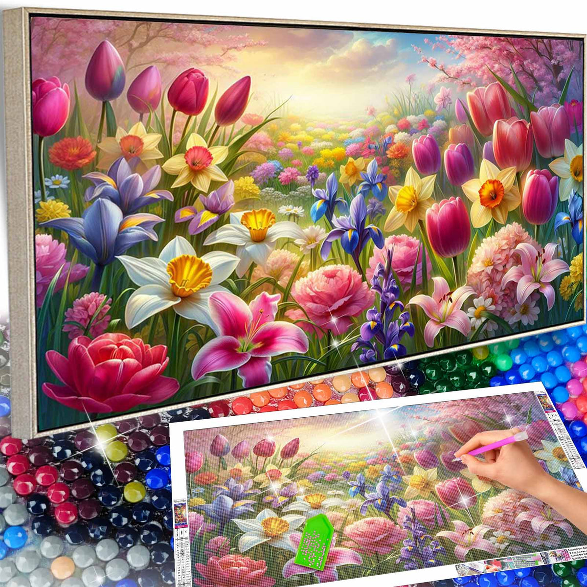 Flower - Full Round Diamond Painting - 70x40cm