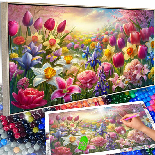 Flower - Full Round Diamond Painting - 70x40cm