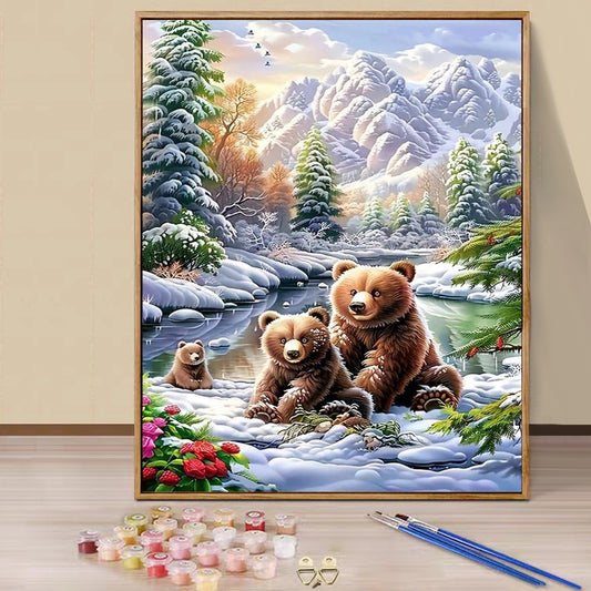 Brown bear- Paint by Numbers -40x50cm