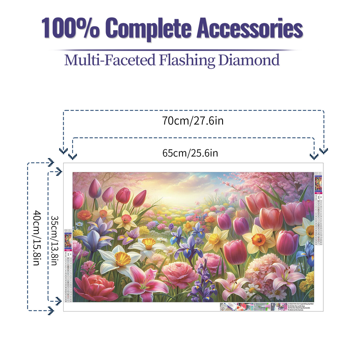 Flower - Full Round Diamond Painting - 70x40cm