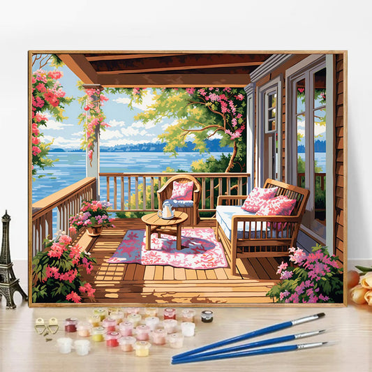 Summer balcony - Paint by Numbers -50x40cm