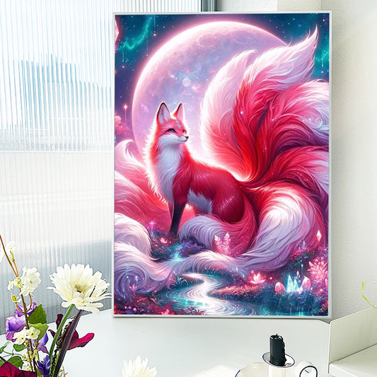 Pink Fox - Full Round Diamond Painting - 30x40cm