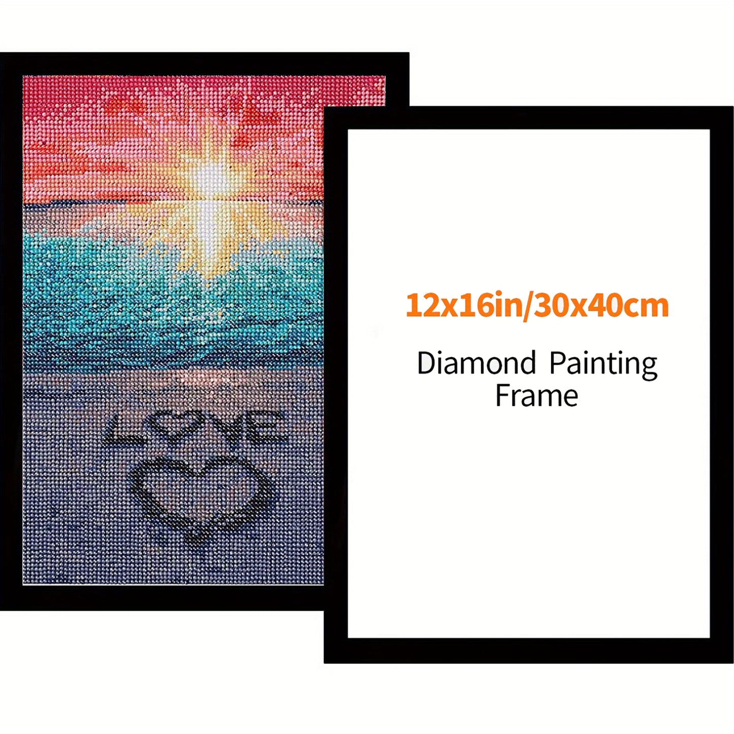 YALKIN Magnetic Diamond Painting Frames, 12x16 Inch Diamond Painting Canvas Frames, Self Adhesive Soft Diamond Art Frames For Wall And Window, Inside Size 10.4x14.7 Inch