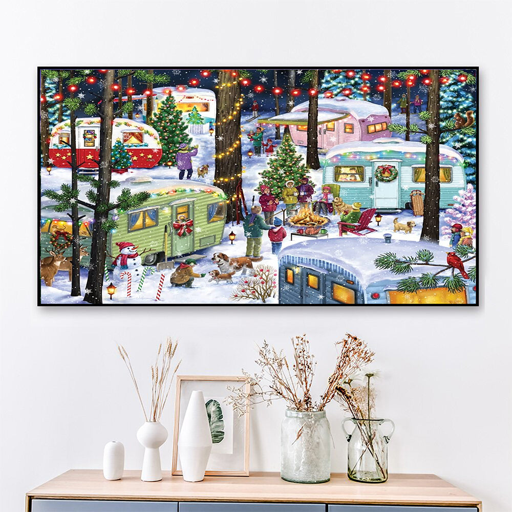 Christmas Happy Camper - Full Round Diamond Painting - 40x70cm