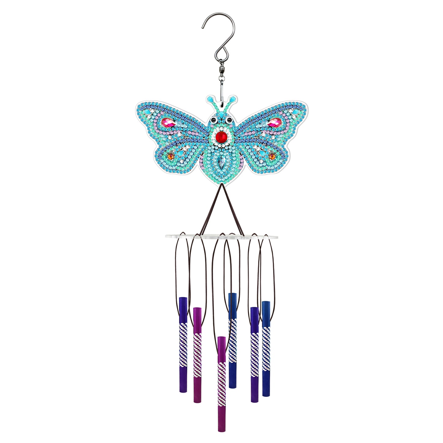 Blue Butterfly Small Fresh Wind Chimes 30*40cm(canvas) special shaped drill diamond  painting