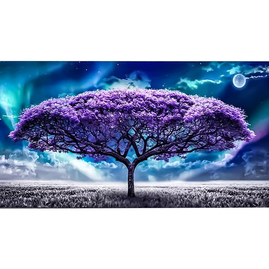 Purple Tree - Full Round Diamond Painting - 70x40cm