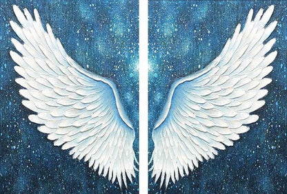 Angel wings 2pcs - Full Round Diamond Painting- 30x40cm