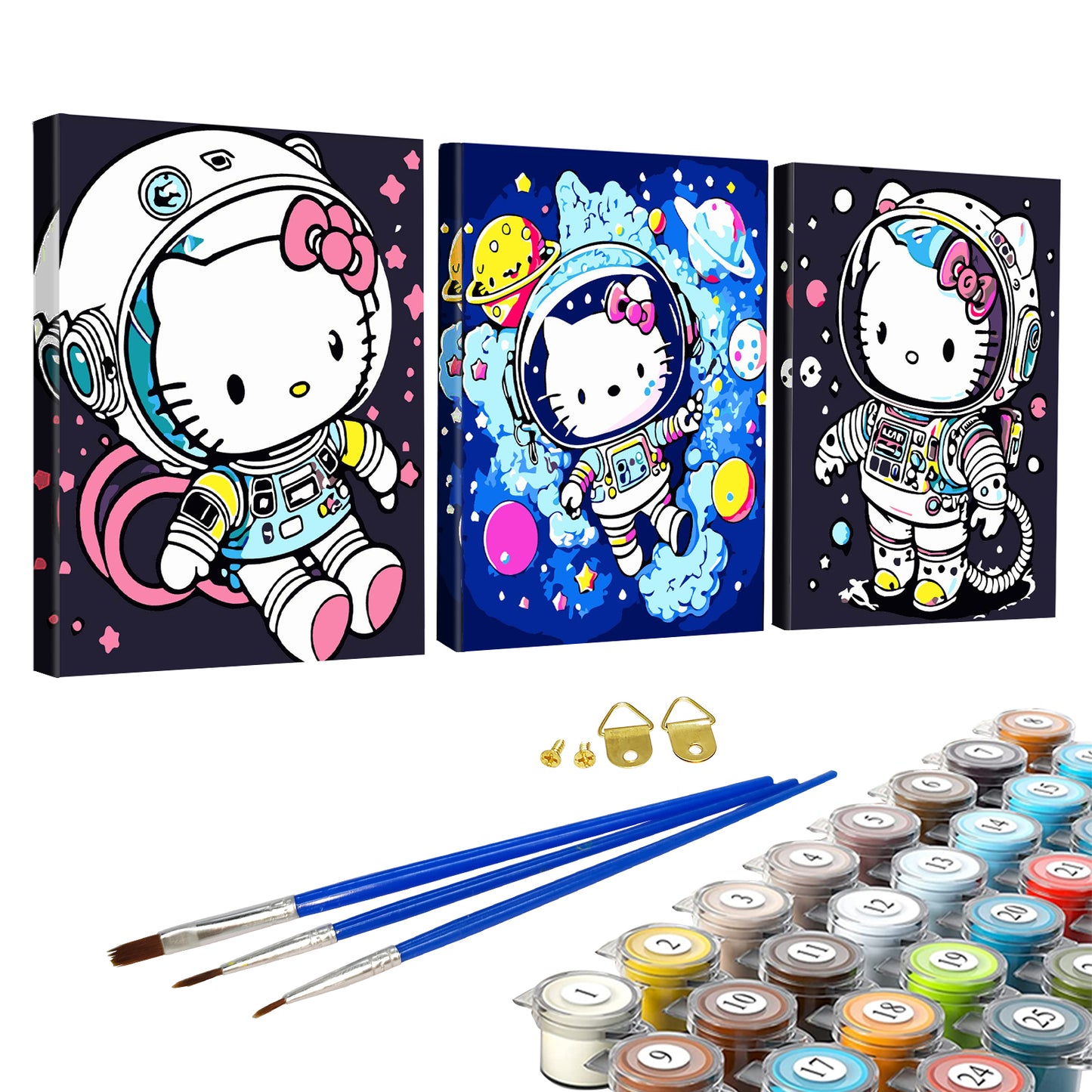 3pcs Hello Kitty - Painting with Numbers -30x40cm - SY030