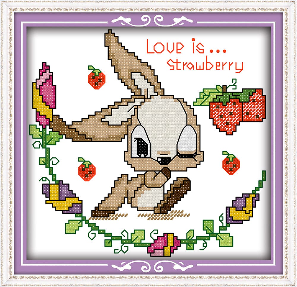 C510 - 18×18 Rabbit Love  - 14CT Stamped Cross Stitch Kit YALKIN